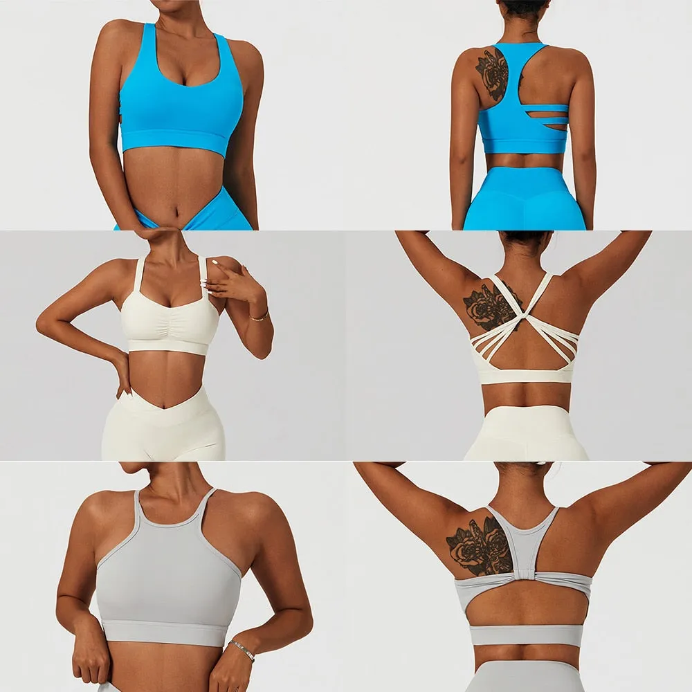 2 Piece Women's Yoga Set Workout Shirts Sport Pants Bra Gym Suits Fitness Shorts Crop Top High Waist Running Leggings Sports Sets