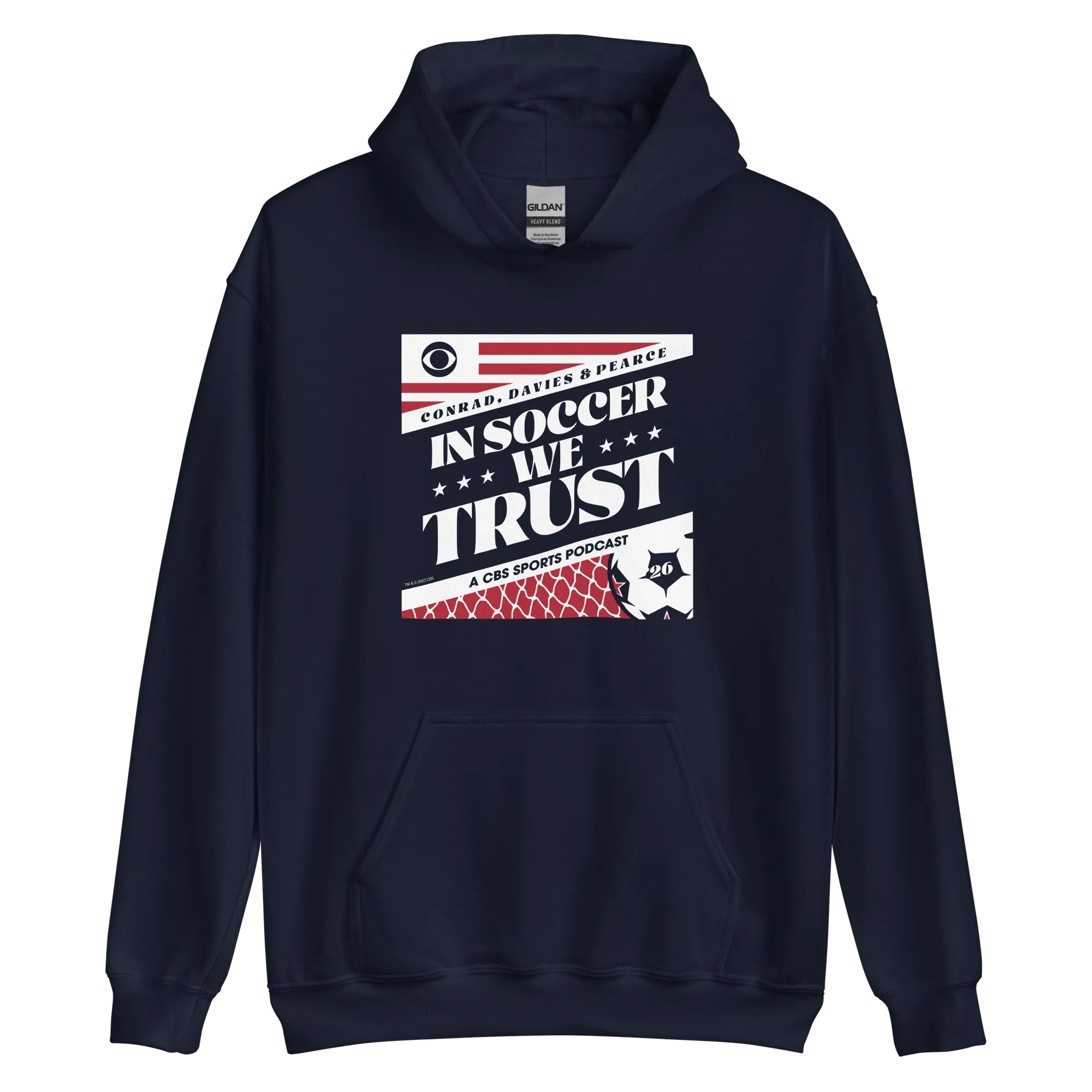 In Soccer We Trust Podcast Key Art Hooded Sweatshirt