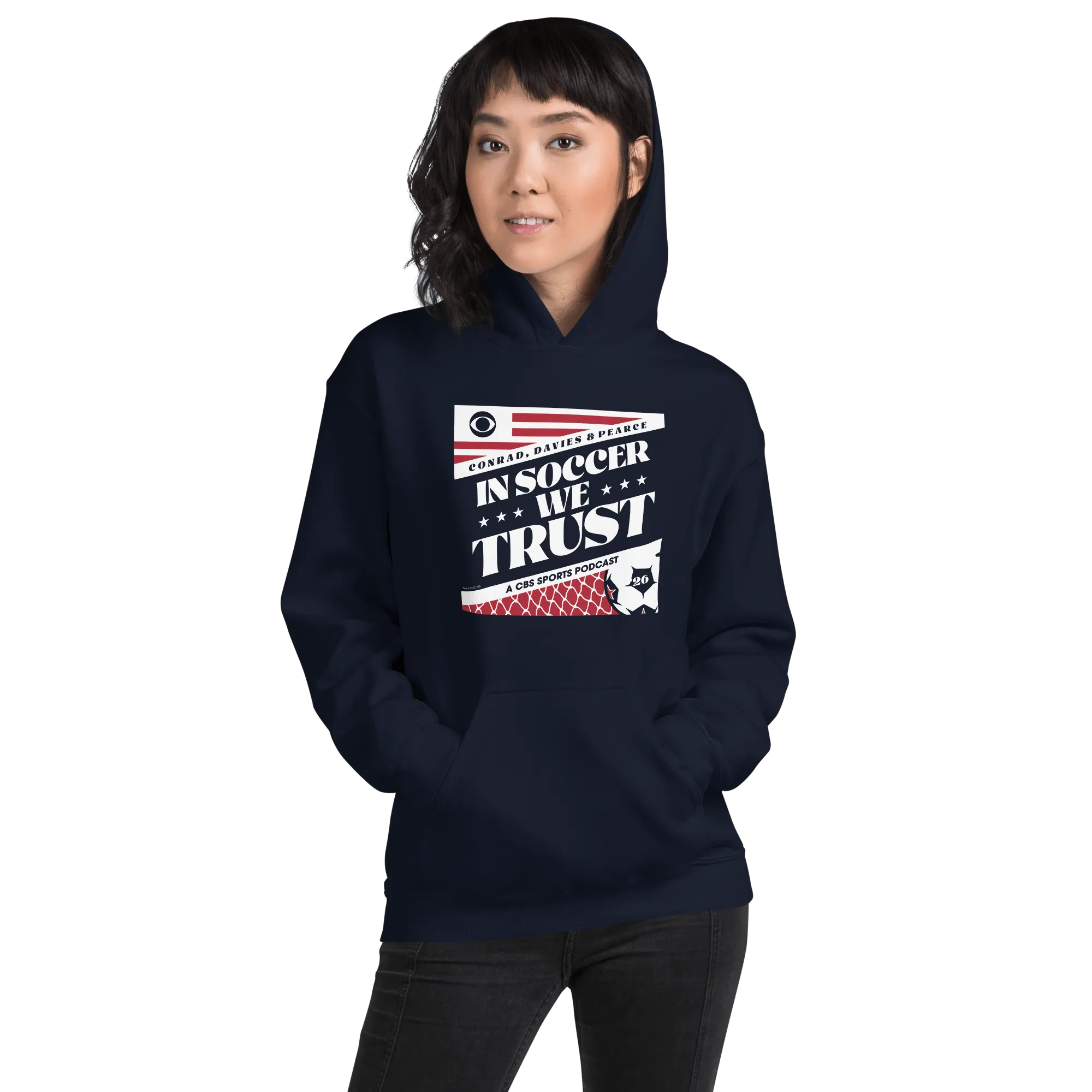 In Soccer We Trust Podcast Key Art Hooded Sweatshirt