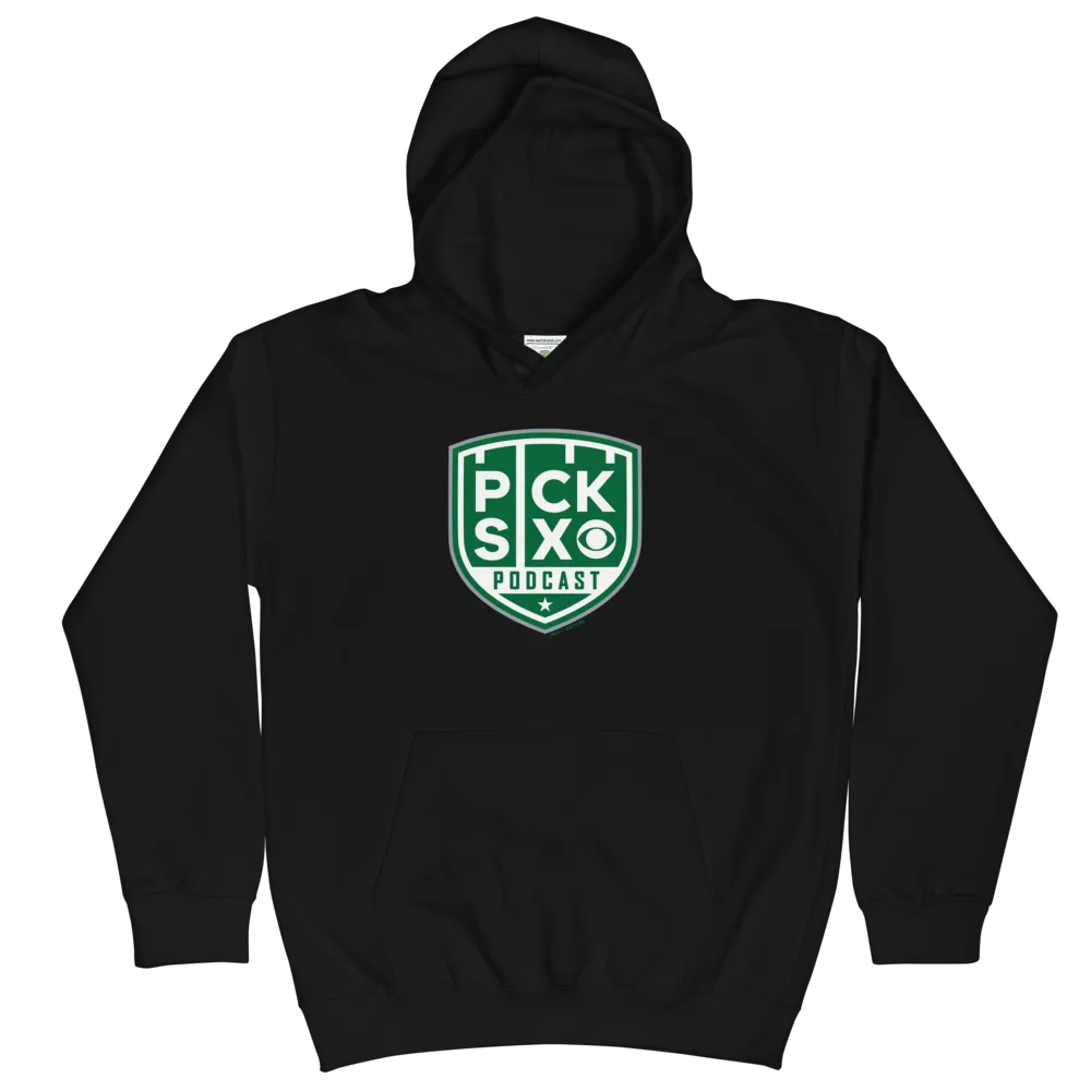 Pick Six Podcast Logo Kids Hooded Sweatshirt