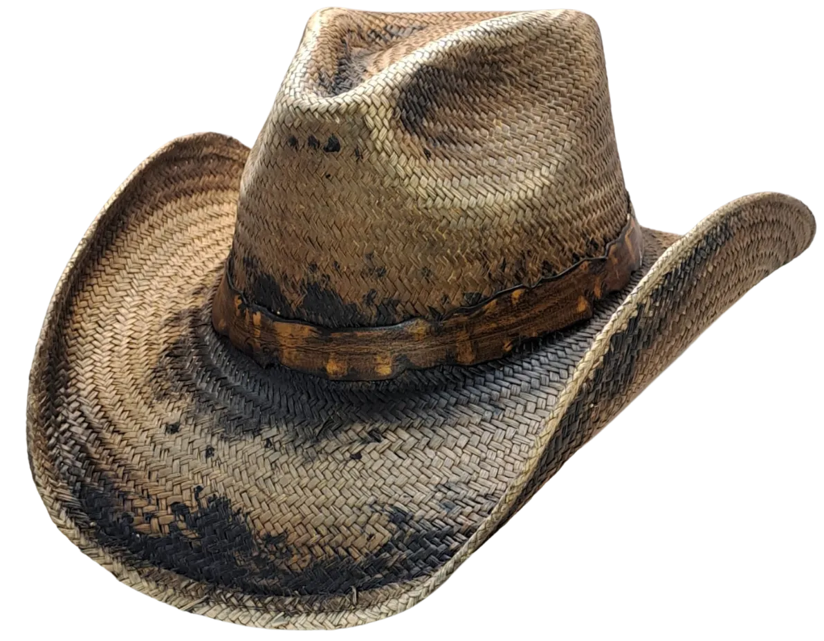 Straw Cowboy Hat DARK GRAY FIRE by Austin